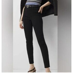 White House Black Market High Rise Sculpt Skinny Ankle Jean, Black | Size 2 / 26